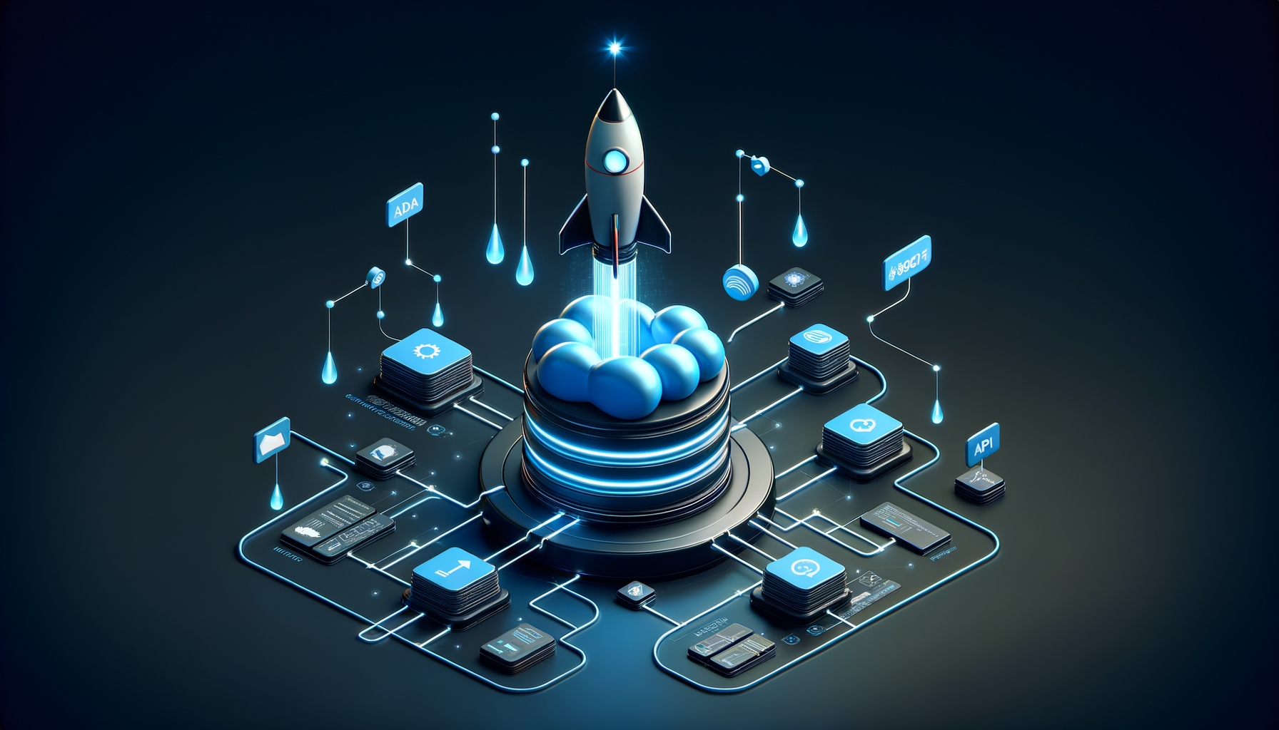 Astro spaceship connected to SonicJS cloud representing the integration between Astro frontend and SonicJS CMS backend
